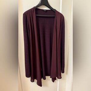 RW & CO OPEN FRONT DEEP PLUM CARDIGAN